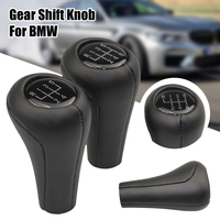 1Pc Car Gear Shift Knob Leather For BMW 1 3 5 6 Series E30 E32 E36 E39 E46 E60 E83 E84 E87 E90 E53 F30 Z5 5/6 Speed X1 X3 X5 M