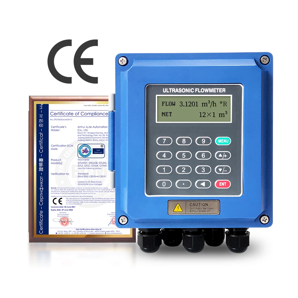 เครื่องวัดอัตราการไหลแบบอัลตราโซนิกดิจิตอล สำหรับของเหลว น้ำมัน เชื้อเพลิง น้ำ เครื่องวัดอัตราการไหลแบบพกพาชนิดมือถือ