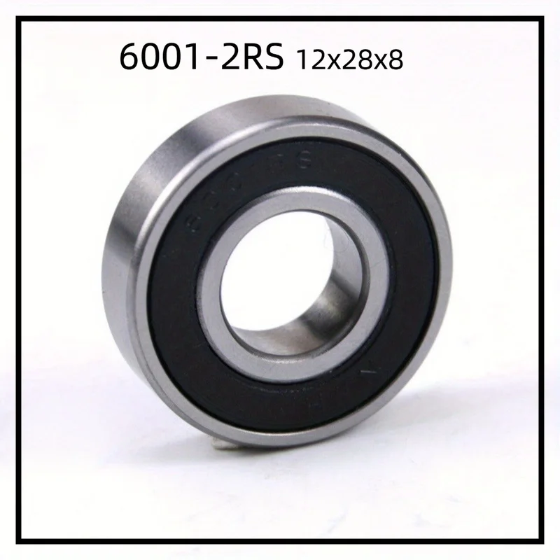 4/10Pcs 6001‑2RS Deep Groove Ball Bearings 12×28×8 mm Double Rubber Sealed Radial Bearings