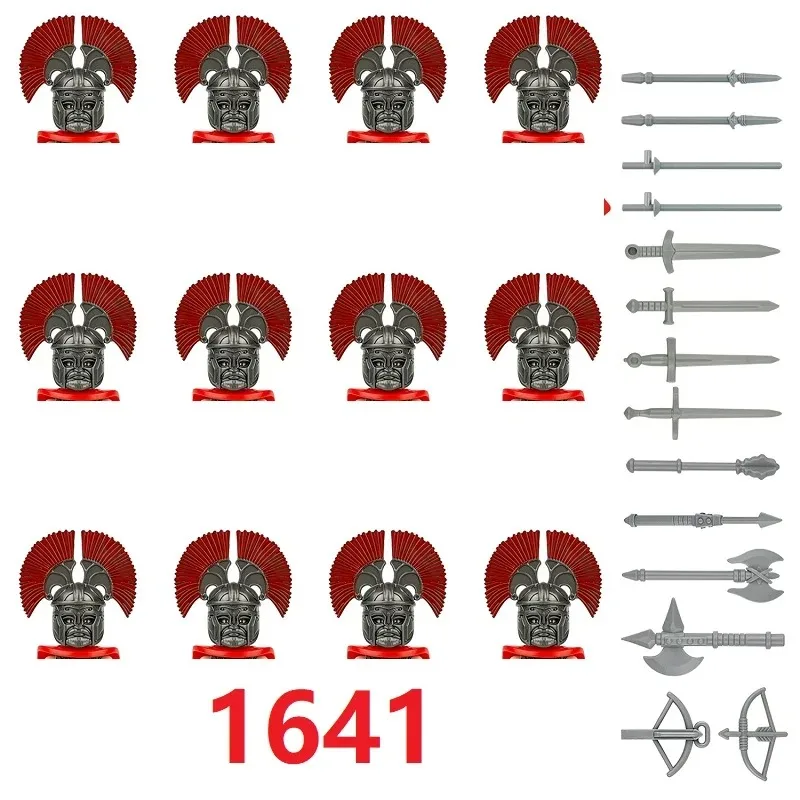 فارس المعبد، بطل الحرب الرومانية في العصور الوسطى، جندي سبارتان، سلاح MOC، تجميع، جيش، لعبة. #3