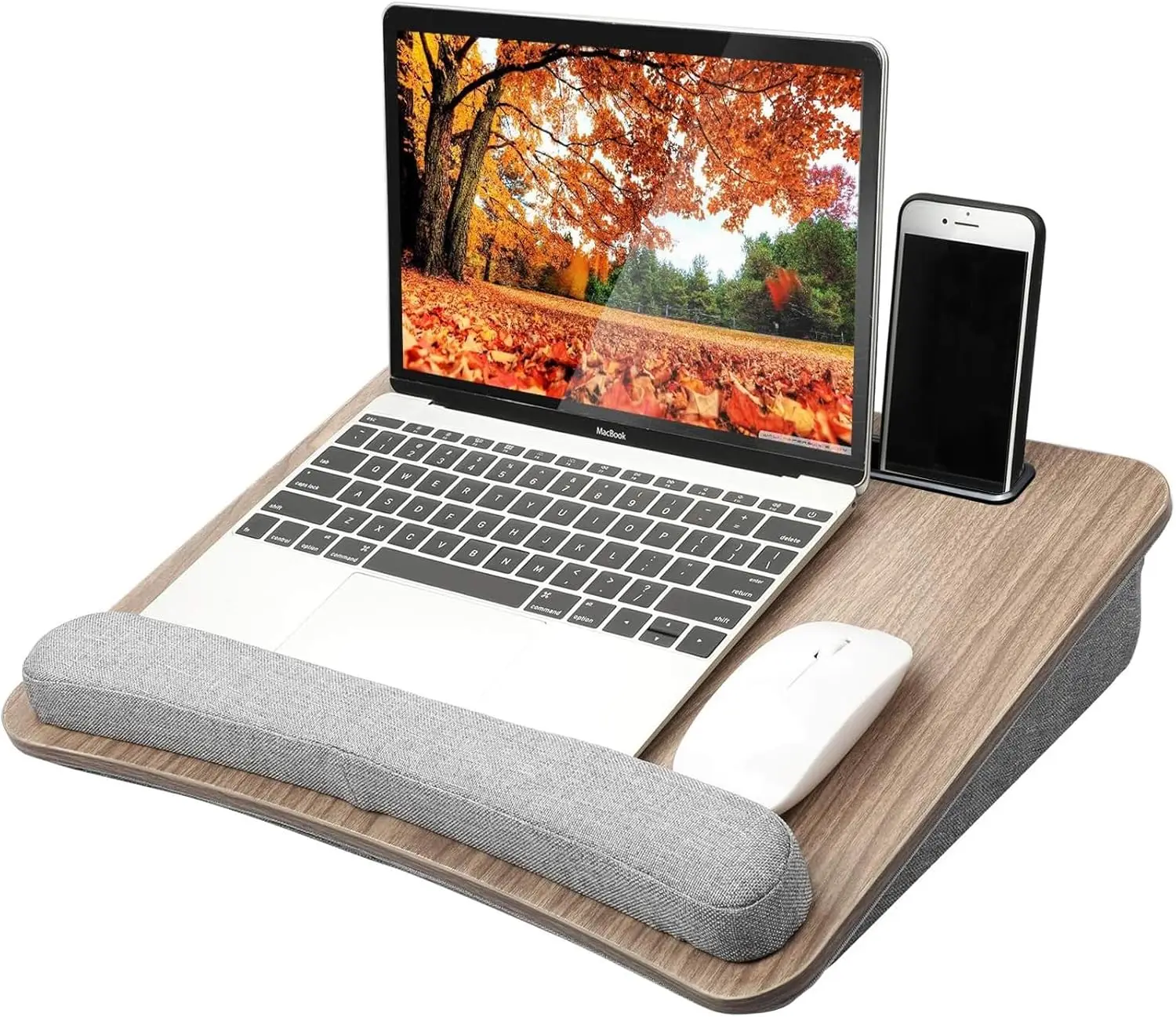 Portable Lap Laptop Desk with Pillow Cushion, Fits up to 15.6 inch Laptop, with Anti-Slip Strip