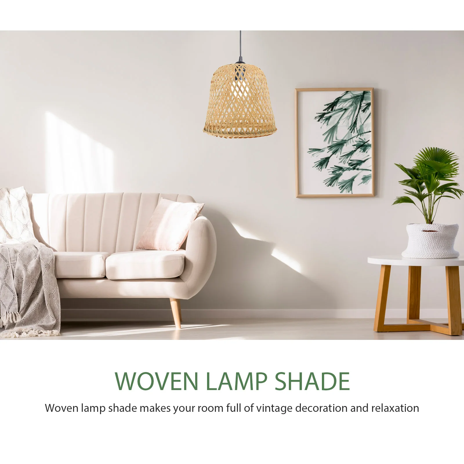 Bamboo Lampshade Light Shades Khaki Color Bedroom Office Decorative Lighting Cover Pendant Lamp Shade Lamp Cover