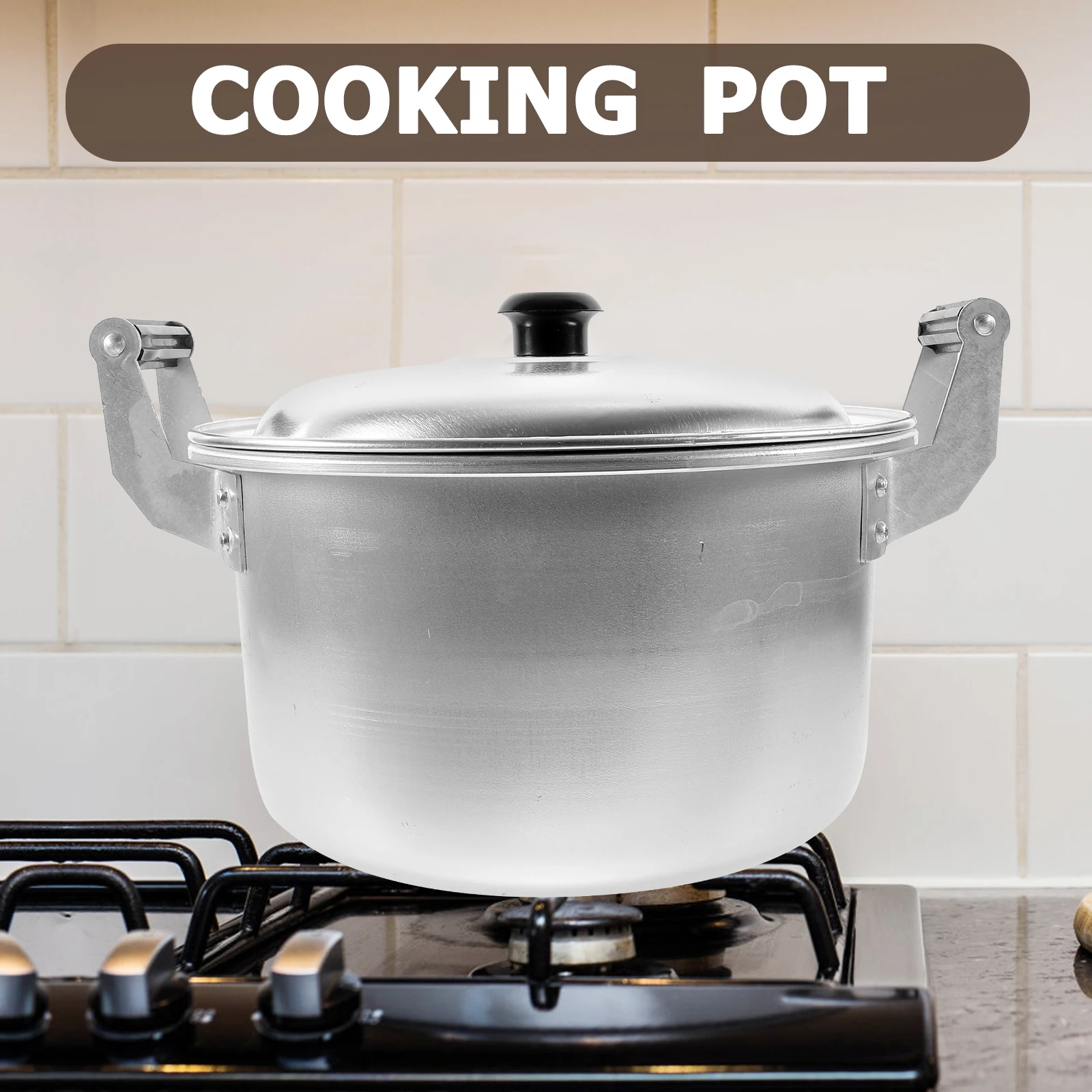 

Aluminum Alloy Pot 5L Large Capacity Double Handle Soup Noodle Cooking Pot For Home Restaurant Kitchen Use Stew Pan Rice