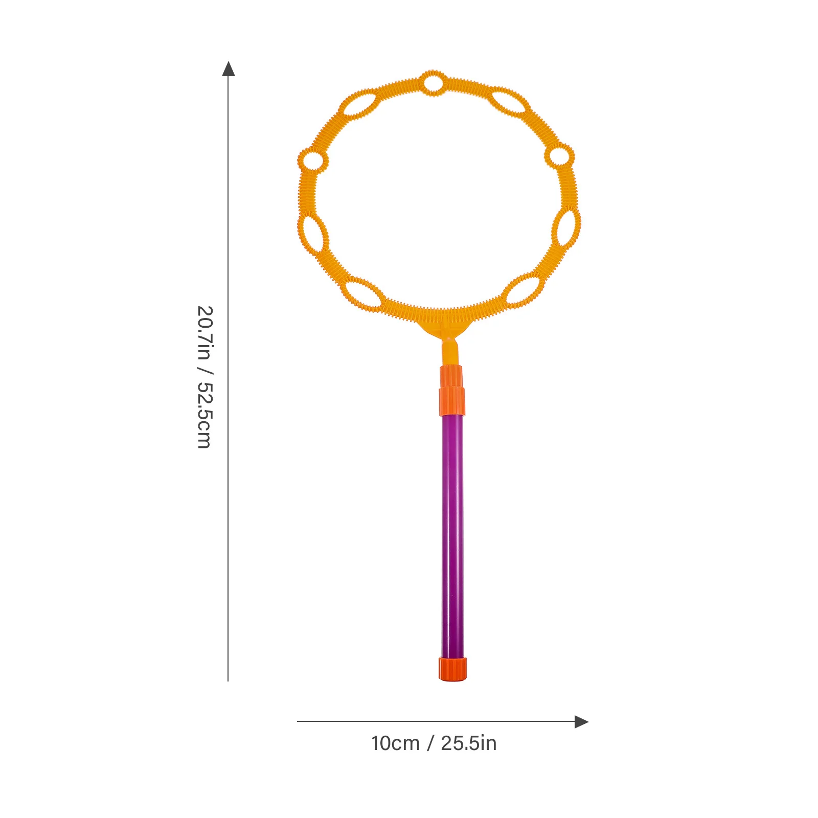 Großer Blasenring für den Außenbereich, blasendes Blasengebläse, kleiner Kreis, langer abnehmbarer Griff, Kinderspielzeug, orange Farbe