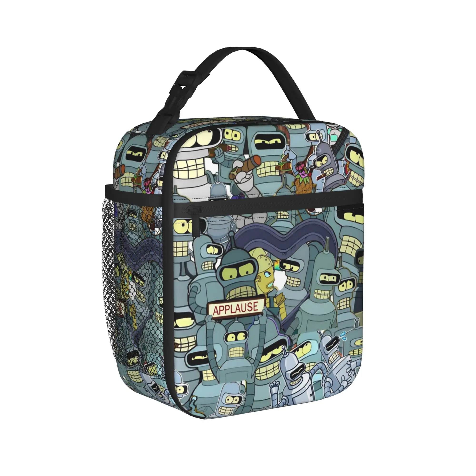 Insulated Lunch Bag Futuramaed Benders Cartoon Comic Merch  Lunch Food Box Unique Design Thermal Cooler Bento Box For School