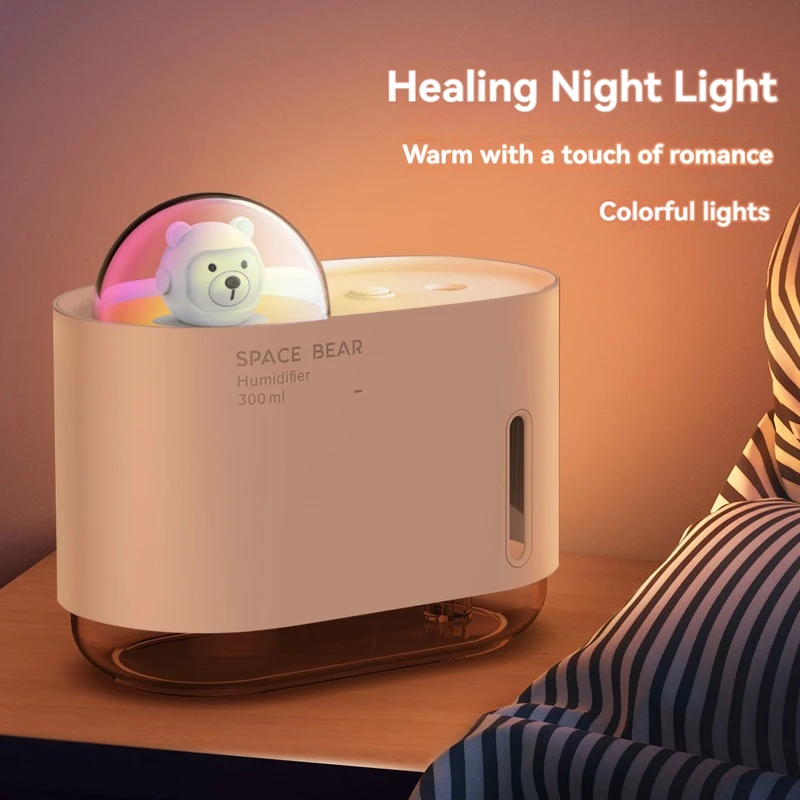 Colorful Atmosphere Light USB Bear Humidifier Desktop Bedroom Dormitory Car Mounted Student Portable Aromatherapy Machine