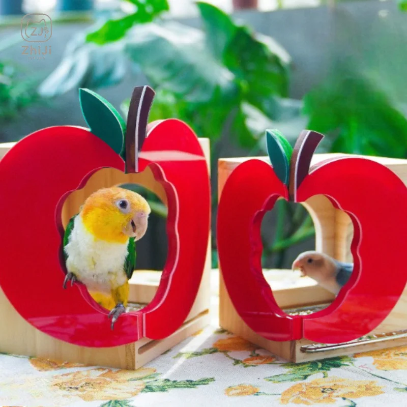Apple Cabin Metal Bottom Mesh Nest Solid Wood Avoid Playing Peony Small Sun Bird's Nest