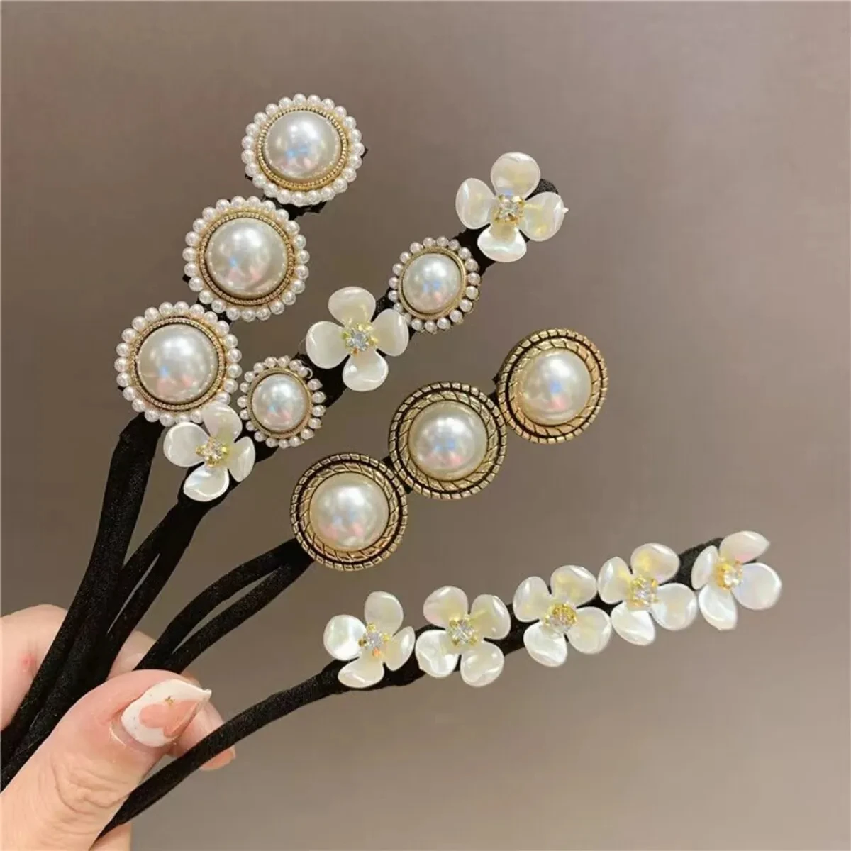 Blumenkristallhaar Damen Easy Donut Hochsteckfrisur Haarstab DIY Biegsames Haarband Chignon Haarschmuck Geschenk – Detail 2