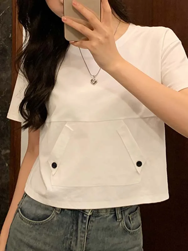 

Summer New plus Size Korean Design Pure Casual Loose Fit Short Sleeve T-Shirt Versatile Comfortable Breathable Women's Top