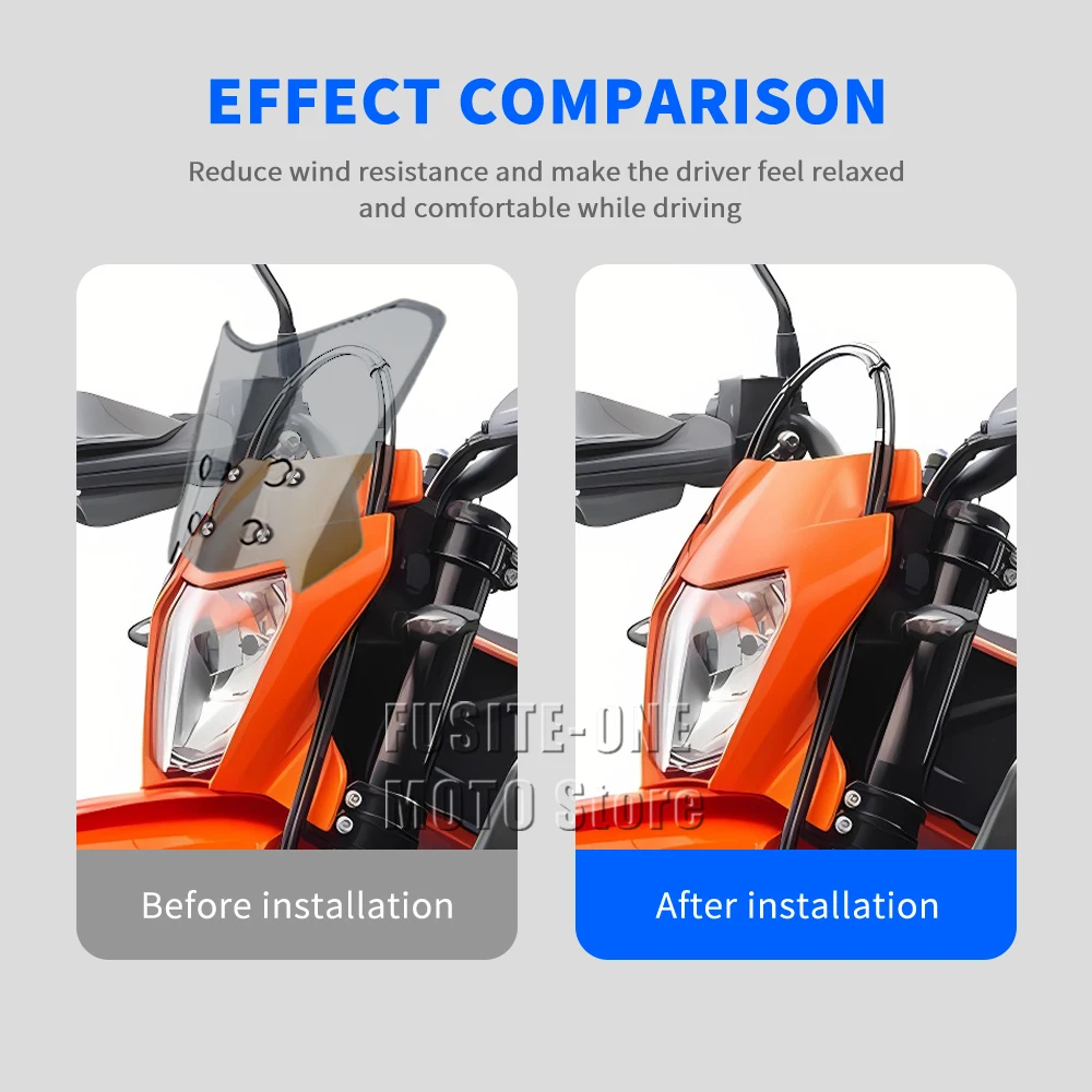 For KTM 690-smc-r 690 SMC R 2021 motorcycle adventure windshield extension style Windscreen Wind Deflector Screen