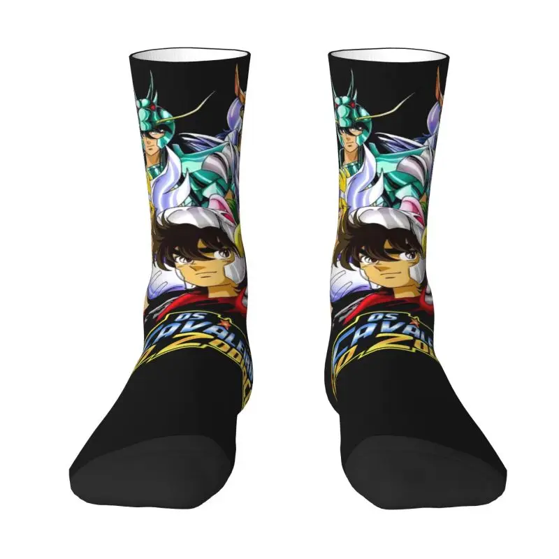 

Носки с кавайным принтом Saint Seiya Knights Of The Zodiac, женские и мужские эластичные носки для лета, осени и зимы с героями мультфильмов манги
