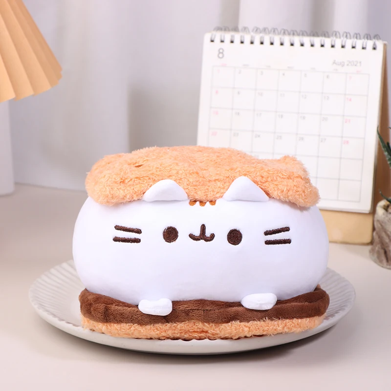 Kawaii kue coklat kucing gemuk plus bantal hewan menemani dekorasi rumah mainan