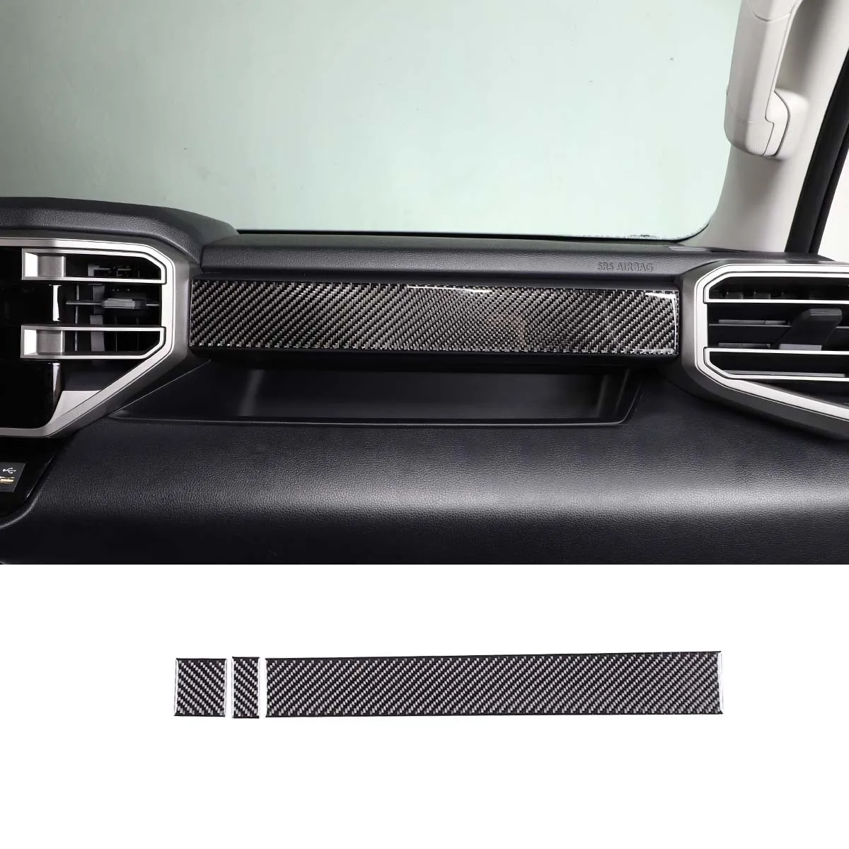 

central control decorative stickers,For 22-23 Toyota Tundra real carbon fiber soft car supplies