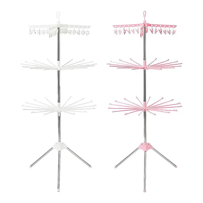 

Clothes Airer Clothes Drying Rack With Rotatable Arms For Hangers 4 Leg Indoor Folding Laundry Rack For Clothes And Socks