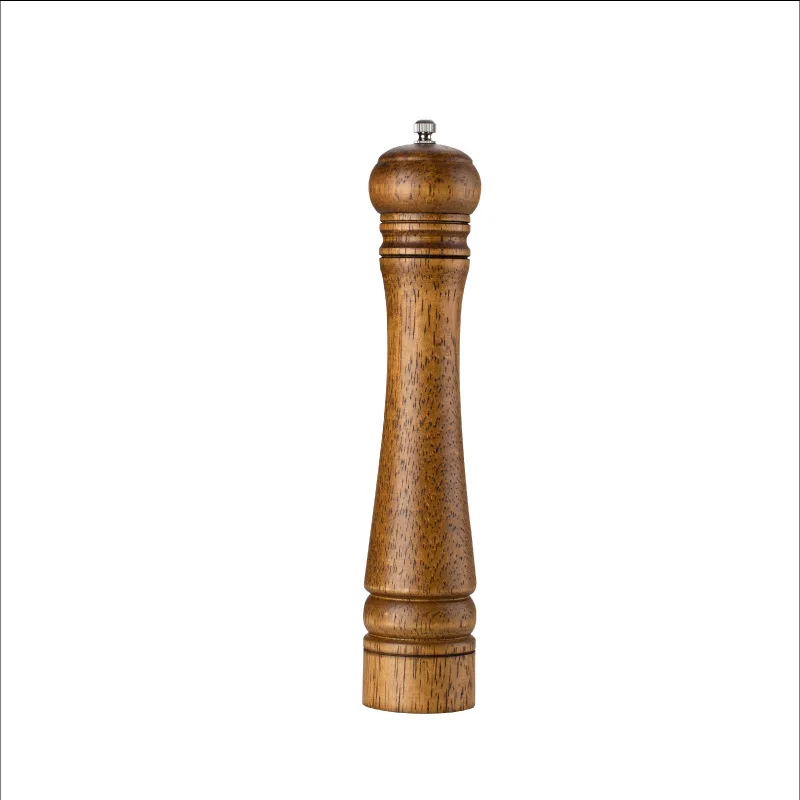 10 Inchs Wooden Pepper Mill,Salt Shakers with Adjustable Pepper Grinder,Salt Mill Pepper Grinder,Wood Rotor for Kitchen Grinder