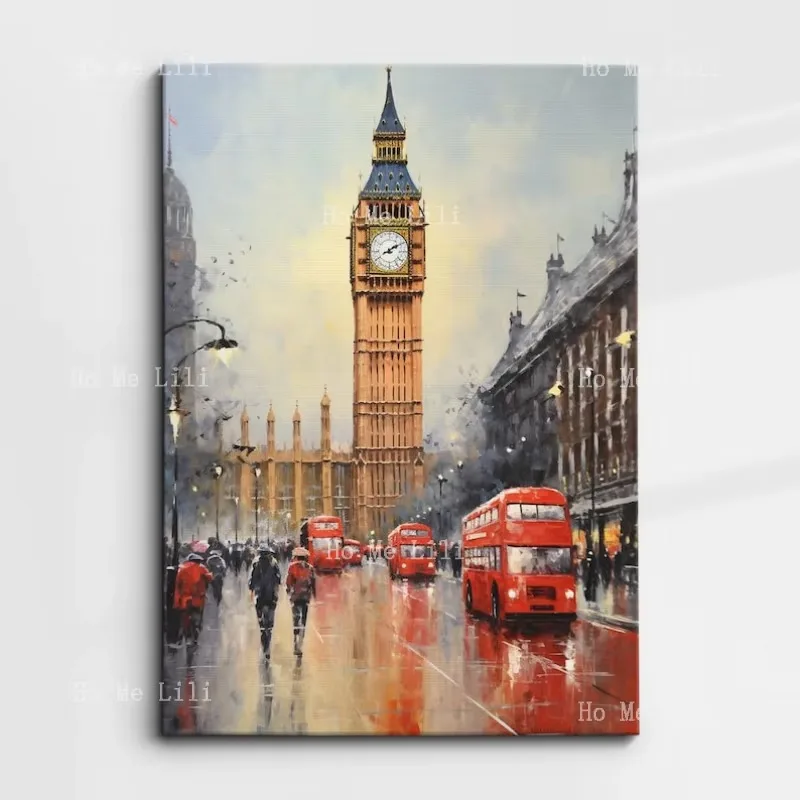Картина маслом «Лондонский мост»: абстрактное искусство красочные цвета Великобритания Биг-Бен настенный холст постер без рамы для дома офиса комнаты