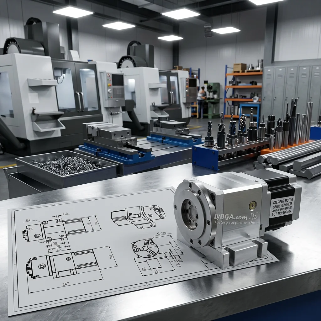 LY 4th Axis Rotary A Axis Dividing Head Planetary Reducer Optional 100mm Chuck 3jaw/4jaw for CNC Router Carving Machine