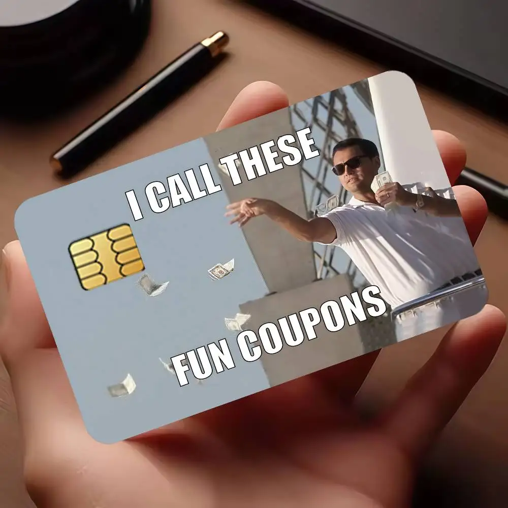 Fun Coupons Credit Card Public Transportation Cards Protective Sticker Waterproof Card Face Decoration 4PCS