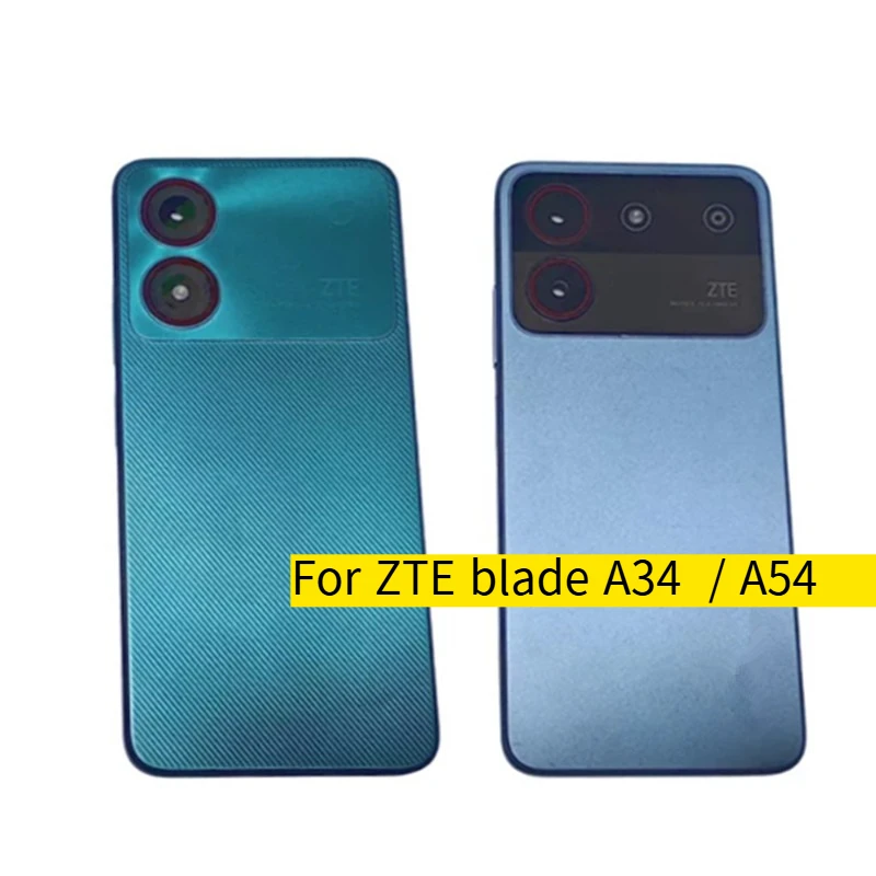 zte-ブレード-a34-a54-バッテリーバックカバーとレンズ付きリアガラス蓋ハウジングドアケース修理交換部品-接着剤