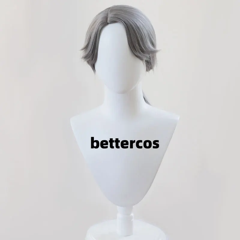 Aesop Carl Identity ��Embalmer Cosplay Wig Gatto Hair DarkGrey Hair Heat-resistant Fiber Rose Wig Cap + Wig Netr
