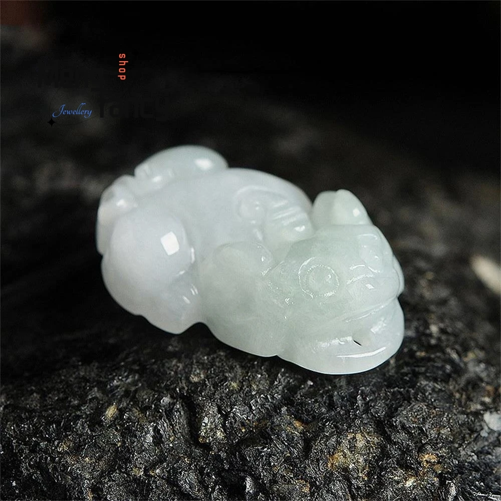 

Natural Myanmar A-goods Jadeite Small Pixiu Icy Jade Pendant Handmade DIY Materials Bracelet Accessories Fashion Jewelry Mascots