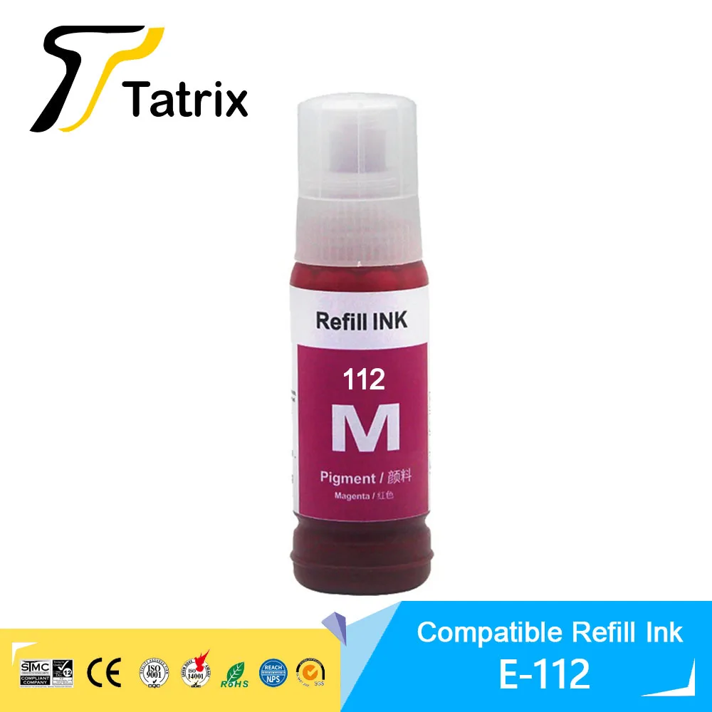 Tatrix Quality Refill Ink For Epeon 112 T112 Refill ink for Epson Ecotank L6550/6570/ L6580/L11160/ L15150/L15160/M15140 Printer