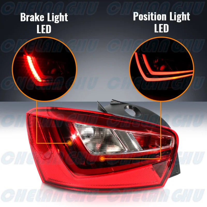 LED Tail Light For SEAT Ibiza 2013 2014 2015 2016 2017 Pair L+R Rear Lamp Brake Light Car accessories 6J4945095L 6J4945096L