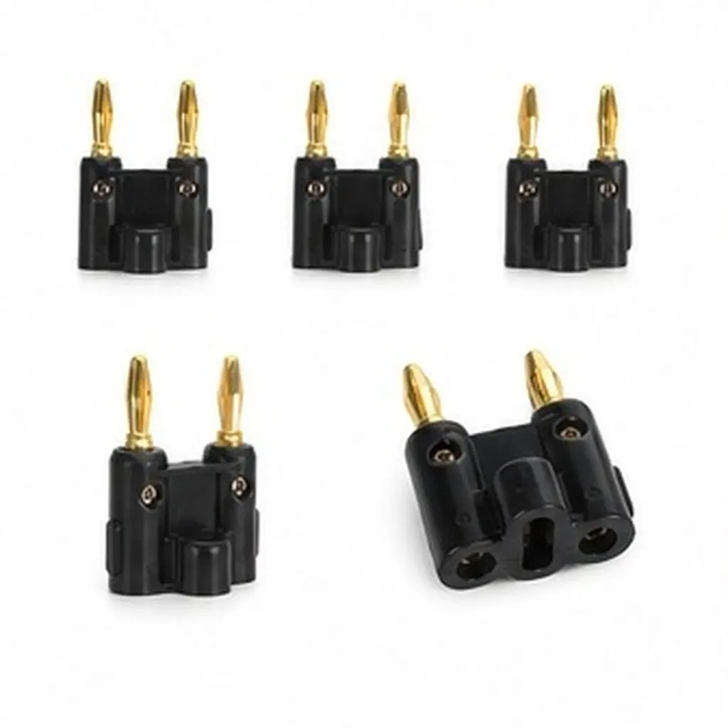 5 Pcs Double Banana Lantern Plug Speaker Cable Connectors Audio Plugs Splitter Adapter for Receiver
