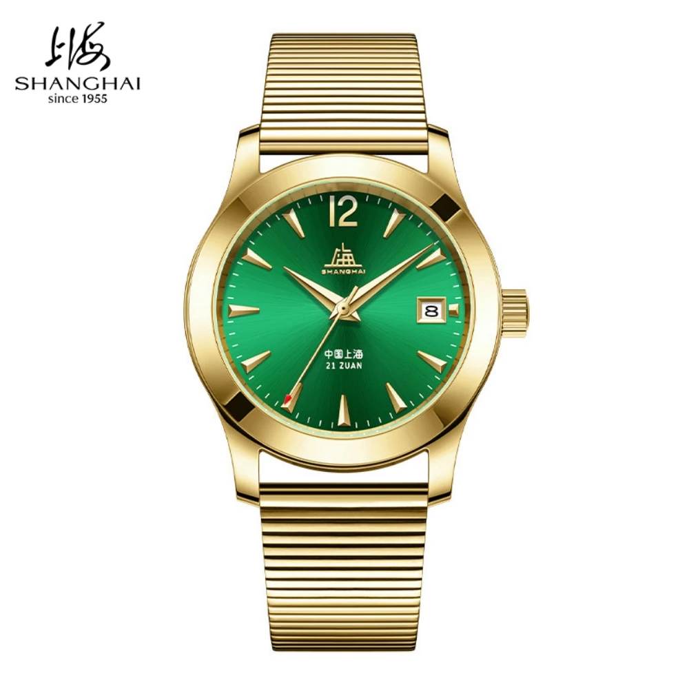 

Мужские механические часы Shanghai Watch Vintage Calendar, реплика 623, автоматические наручные часы с сапфировым стеклом и стальным браслетом, S5099