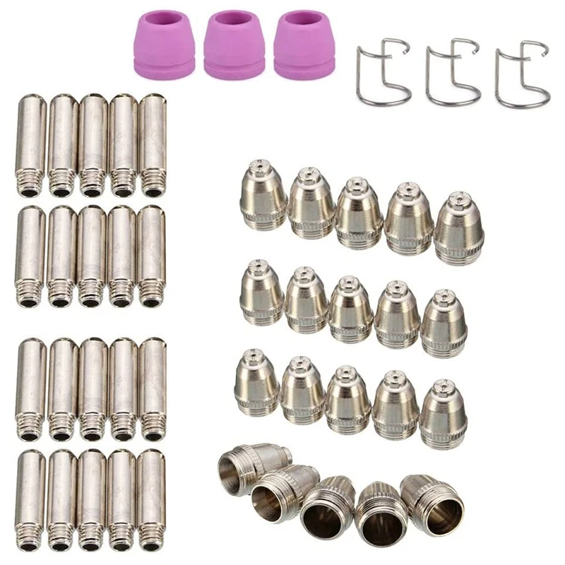 

46PCS For SG-55 AG-60 WSD-60 Plasma Cutter Consumables Kit Plasma Cutting Torch Tip Nozzles Electrodes Shield Cap Retail