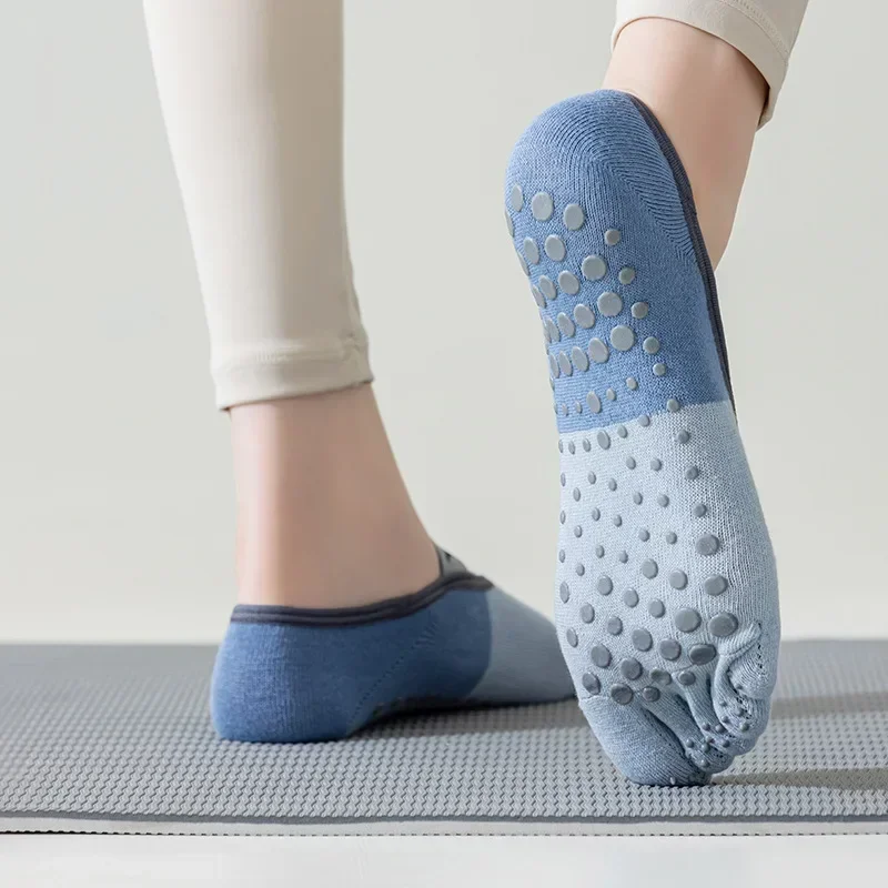 Five Toes Pilates Socks Women Professional Silicone Non-slip Yoga Socks Backless Breathable Bandage Floor Dance Sports Socks Sox