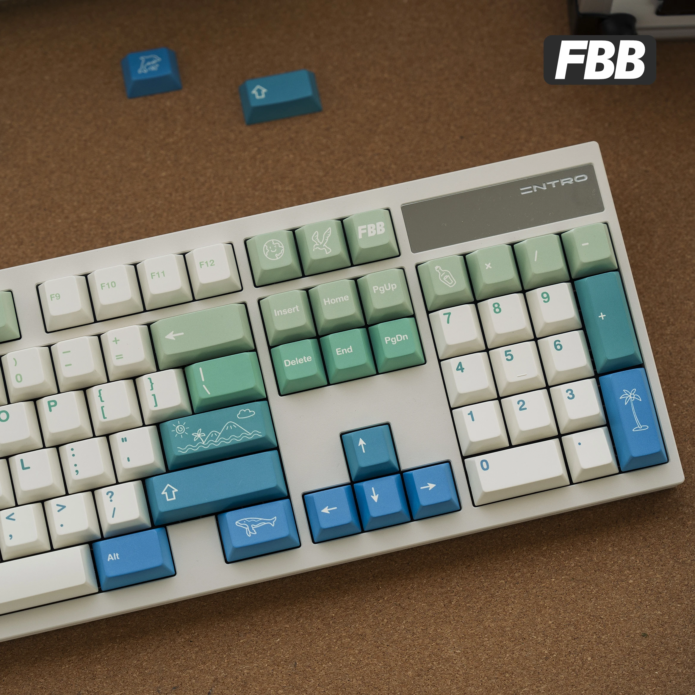 FBB Keycaps Summer Island Theme Mechanical Keyboard Key Cap MX Switches DIY Gift Accessory 60% 75% 80% 96% 100% Keycap 1.7mm