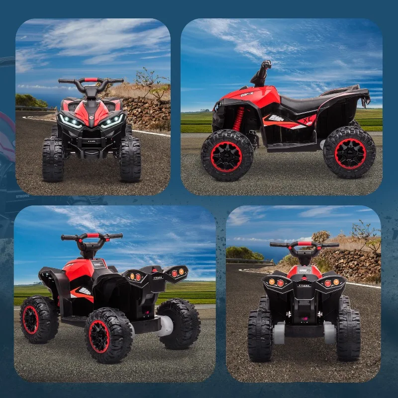 

Electric Ride On Car for Kids 6-12 Years 12V 4 Wheeler with Music AUX Headlights Wear Resistant Tires 55 lbs Capacity
