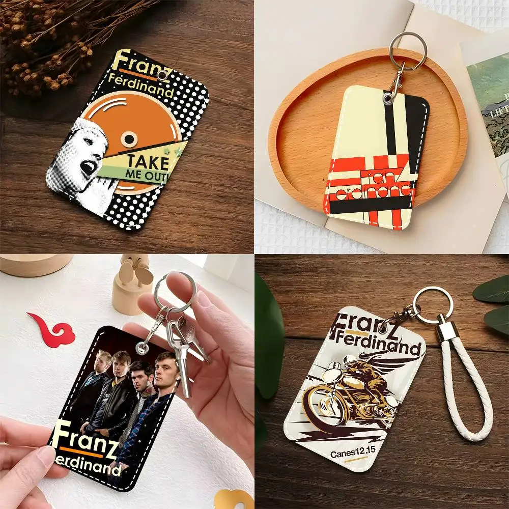 

1pc Franz Ferdinand Card Case Keychain Access Card Bag Key Tag Ring Leather Card Holder Key Ring Access