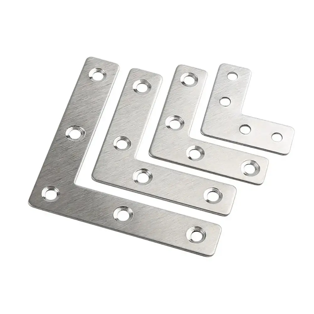 10Pcs 40/50/60/80mm Angle Bracket 90° Right Angle Flat Fastener Connection Plate T-type L-type Stainless Steel Corner Bracket