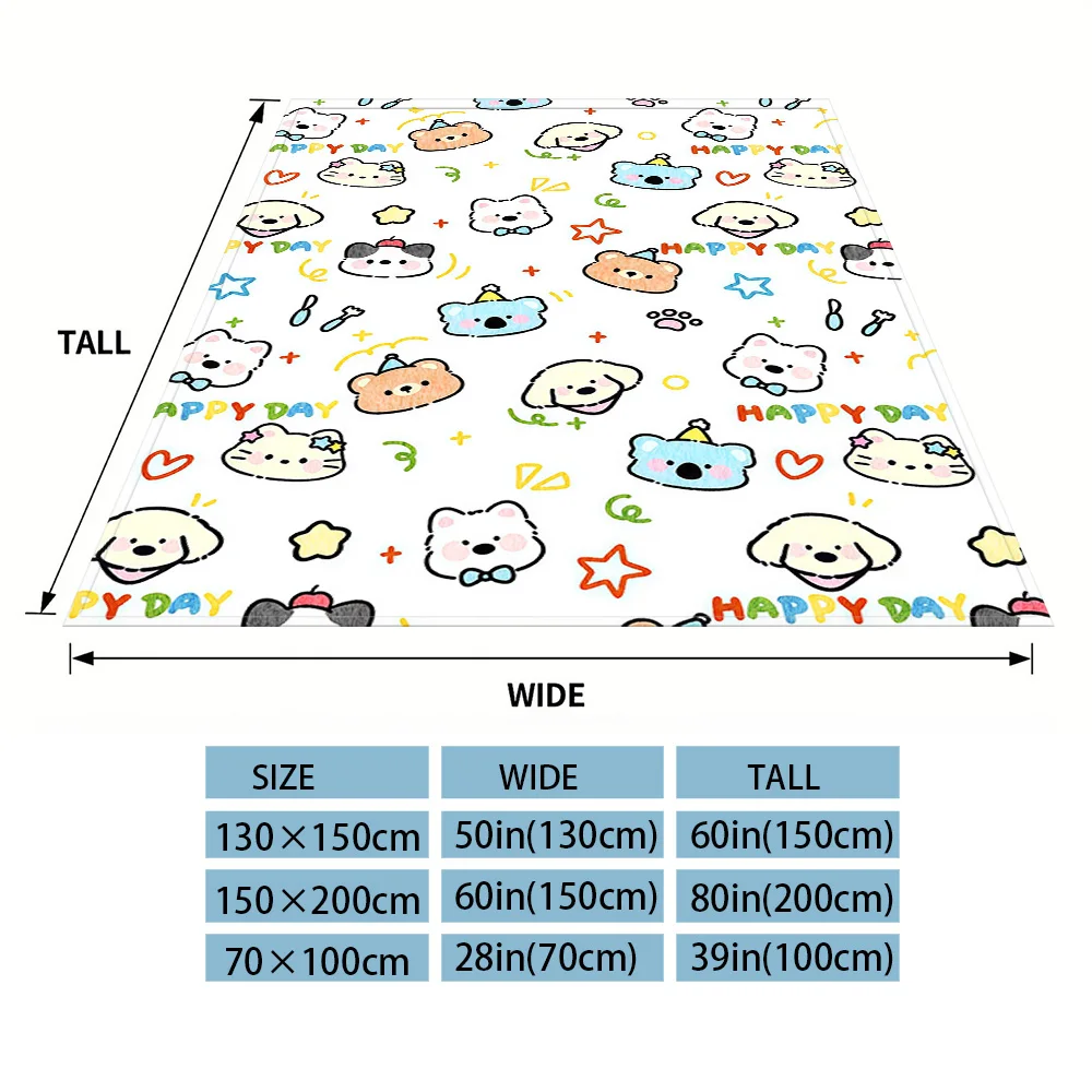 Happy Critters Nap Blanket,Flannel Blanket,Suitable For Sofas,Beds,Cars,Rooms,Offices,Camping,Exquisite Gift Blankets