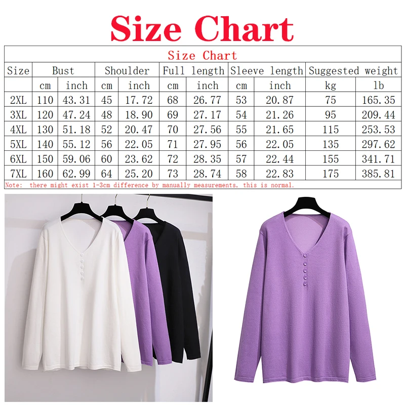 Oversized Women\'s Knitted Bottomed Sweater Plus Big Size Women Clothing Solid Show Thin Autumn Winter 150kg Sweaters Women 7XL