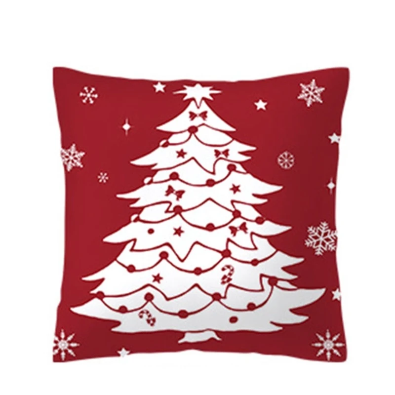 Christmas Pillow Case Throw Pillow Cover Soft Polyester Easy Clean Zippered Cushion Case for Home Decoration Pillowcase