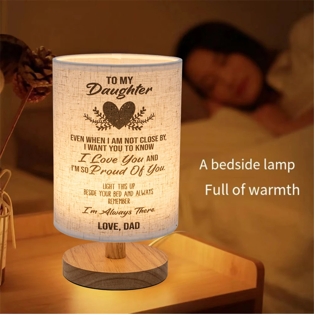 

LED European Cloth Cover Table Lamp Solid Wood Base USB Plug Simple Nordic Bedroom Desktop Eye Protection Bedside Table Lamp