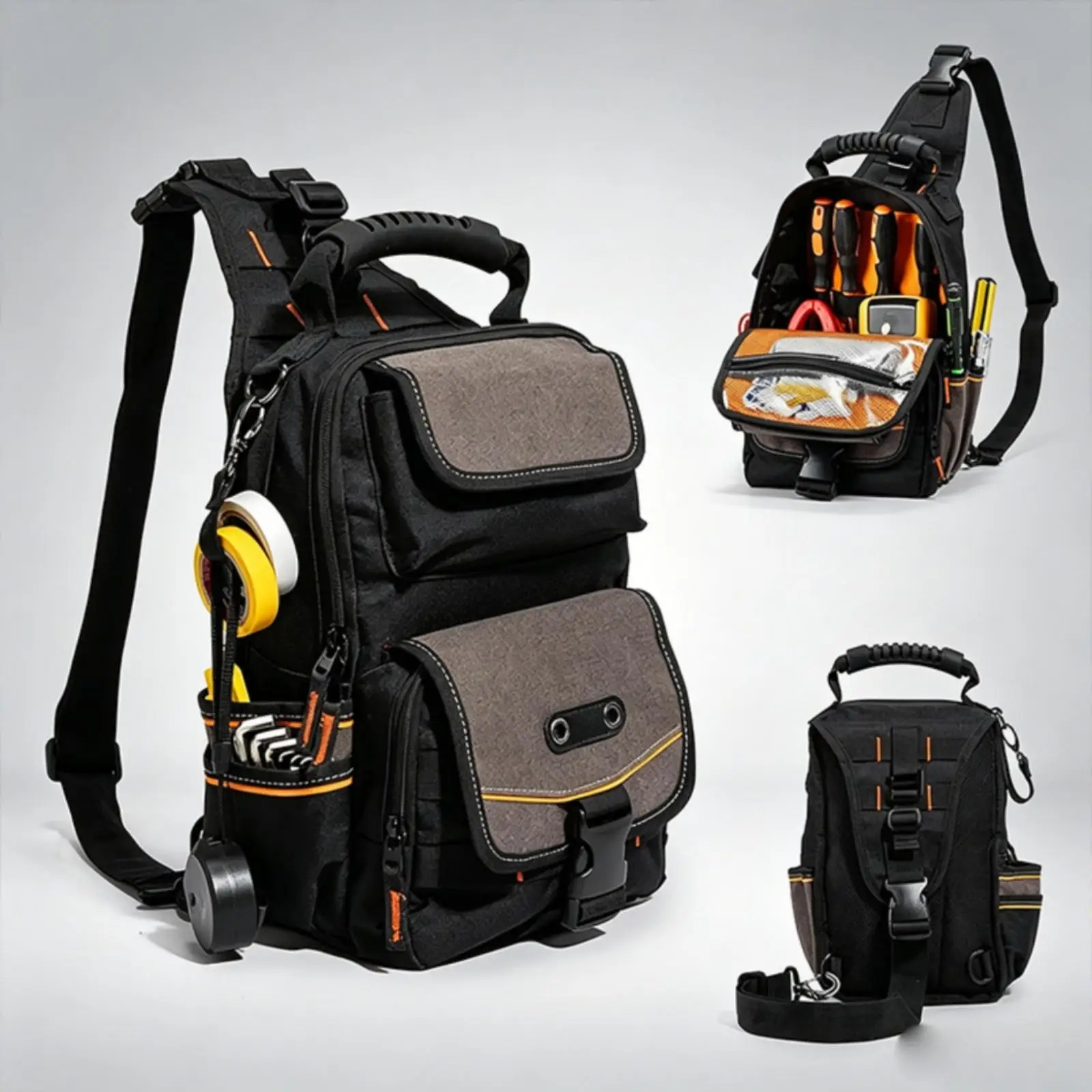 Multi-Compartment Tool Bag Compact Tool Bag with Shoulder Strap Padded for