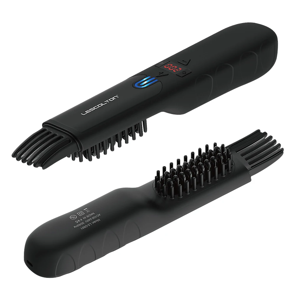Quick Heating Ceramic Electric Hair Brush Fast Straightening Beard Heated Comb Hair Straightener Brushes