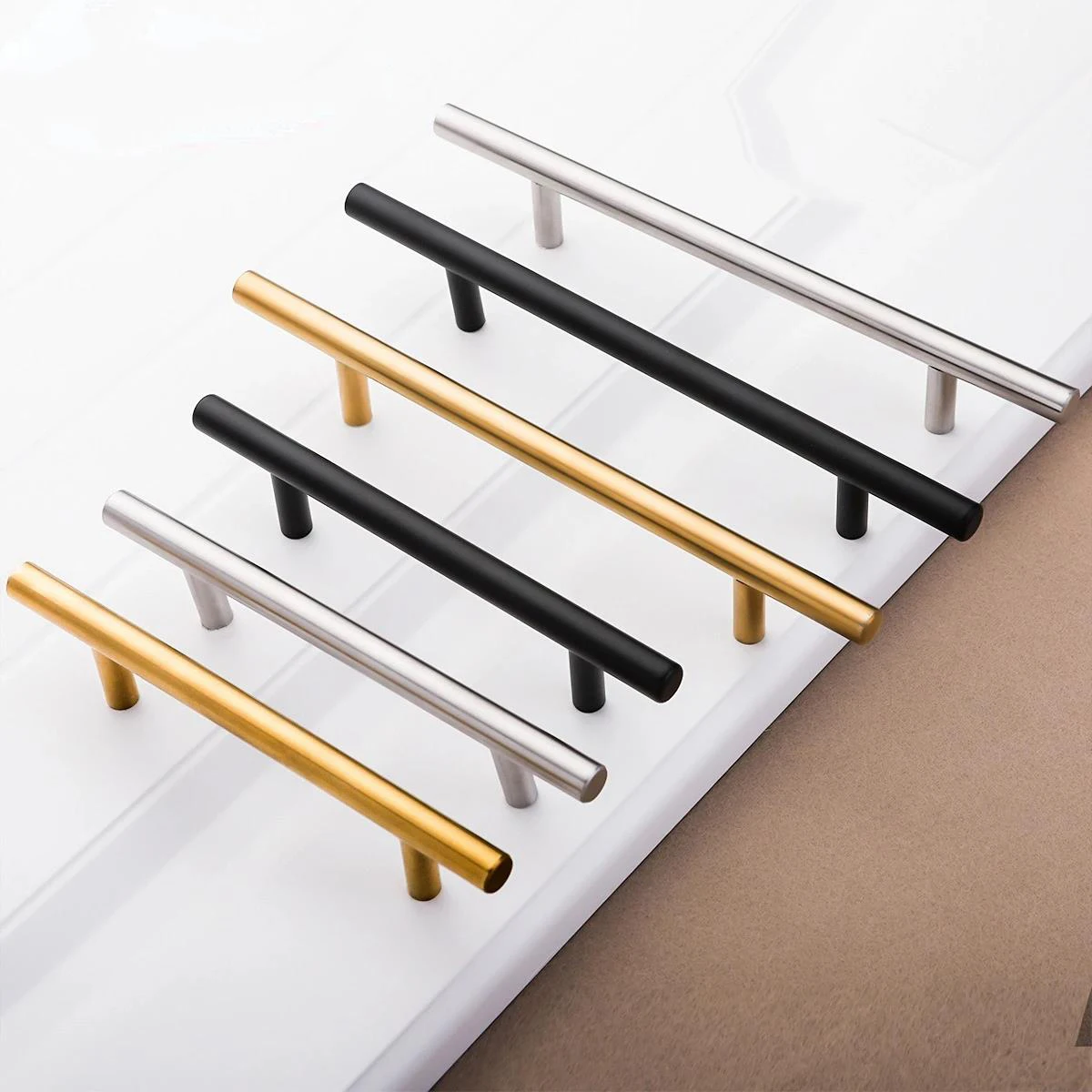 Stainless Steel Kitchen Door Cabinet T Bar Handle Pull Knob Cabinet Knobs Furniture Cupboard Drawer Handle