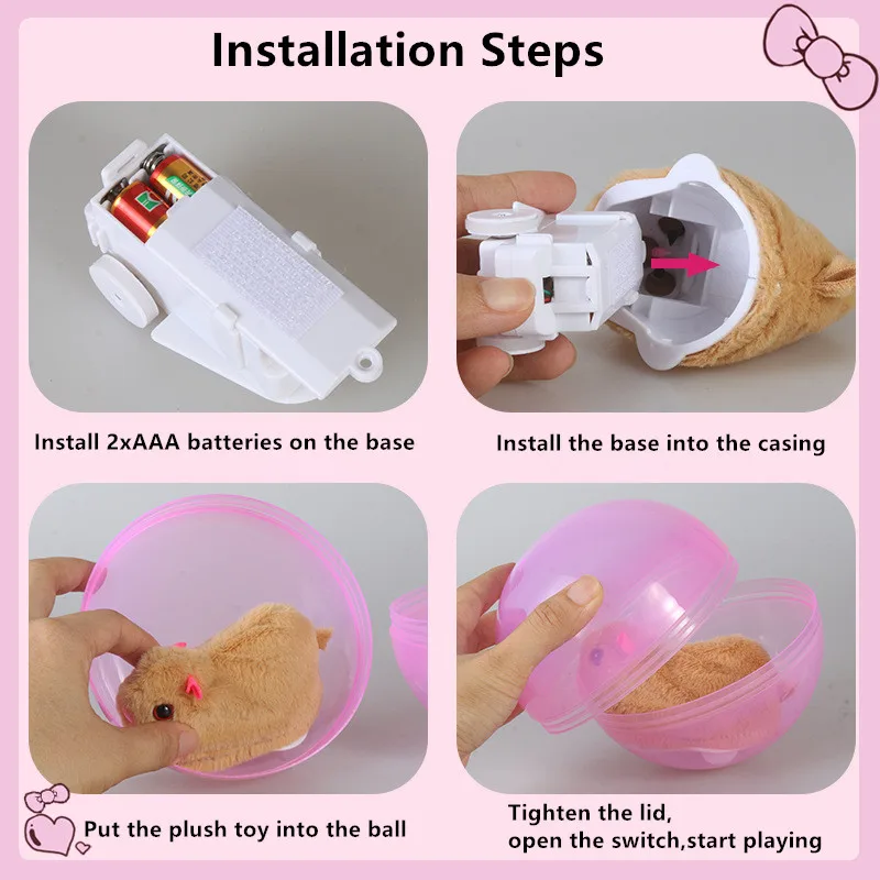 Electronic Pet Toys Hamster Balls Electric Running Ball Toy Baby Learning To Crawl Turn Ball Pet Interactive Gifts