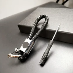 3D Metal Leather Braided Woven Rope Keychain Key Chain Rings Commercial Affairs For Skoda For Mitsubishi For Hyundai