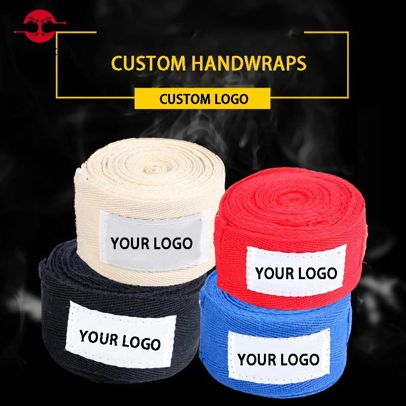 Custom MMA Hand Bo 3/5M Muay Thai Kickbo Bandages Boxer Sports Tapes Cotton Combat Sanda Taekwondo Wrist Wraps