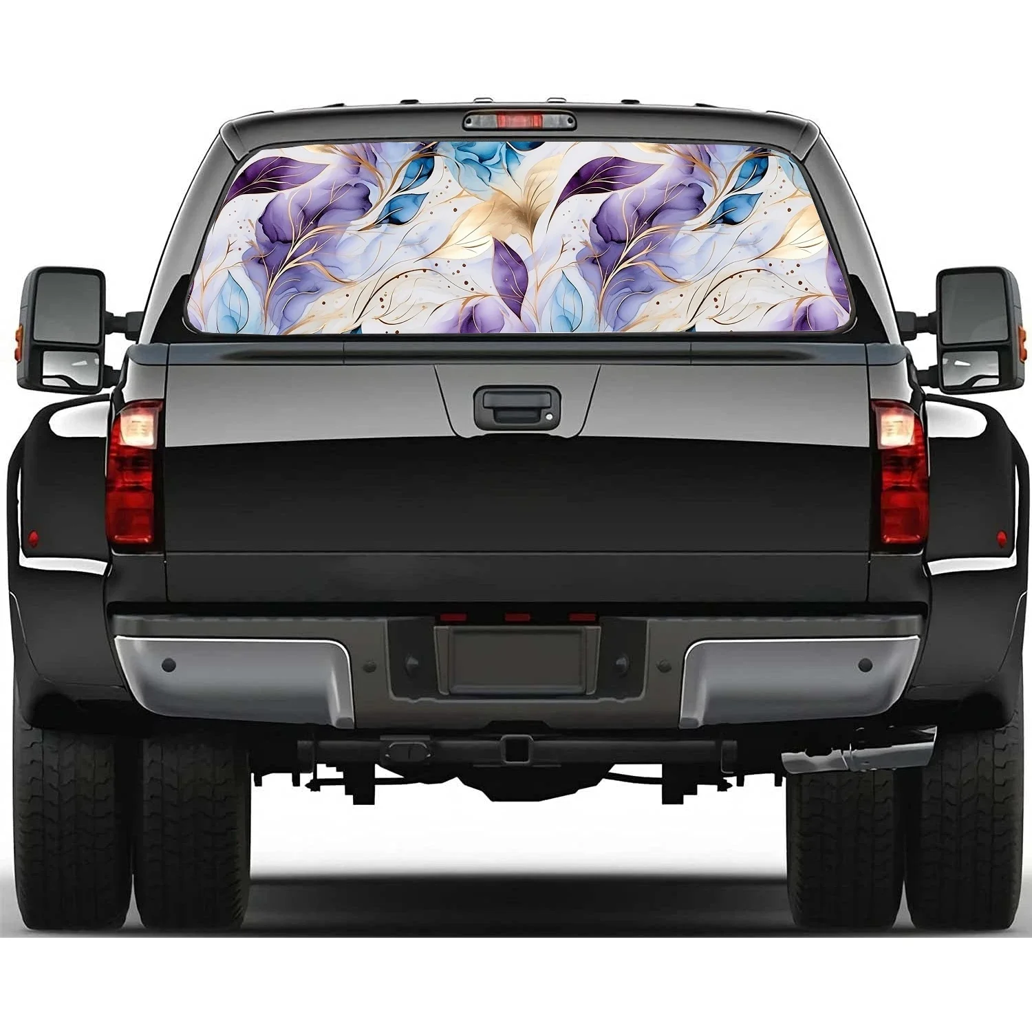 

Feather Floral Car Rear Window Decal Fit Pickup,Truck,Car Universal See Through Perforated Back Windows Vinyl Sticker