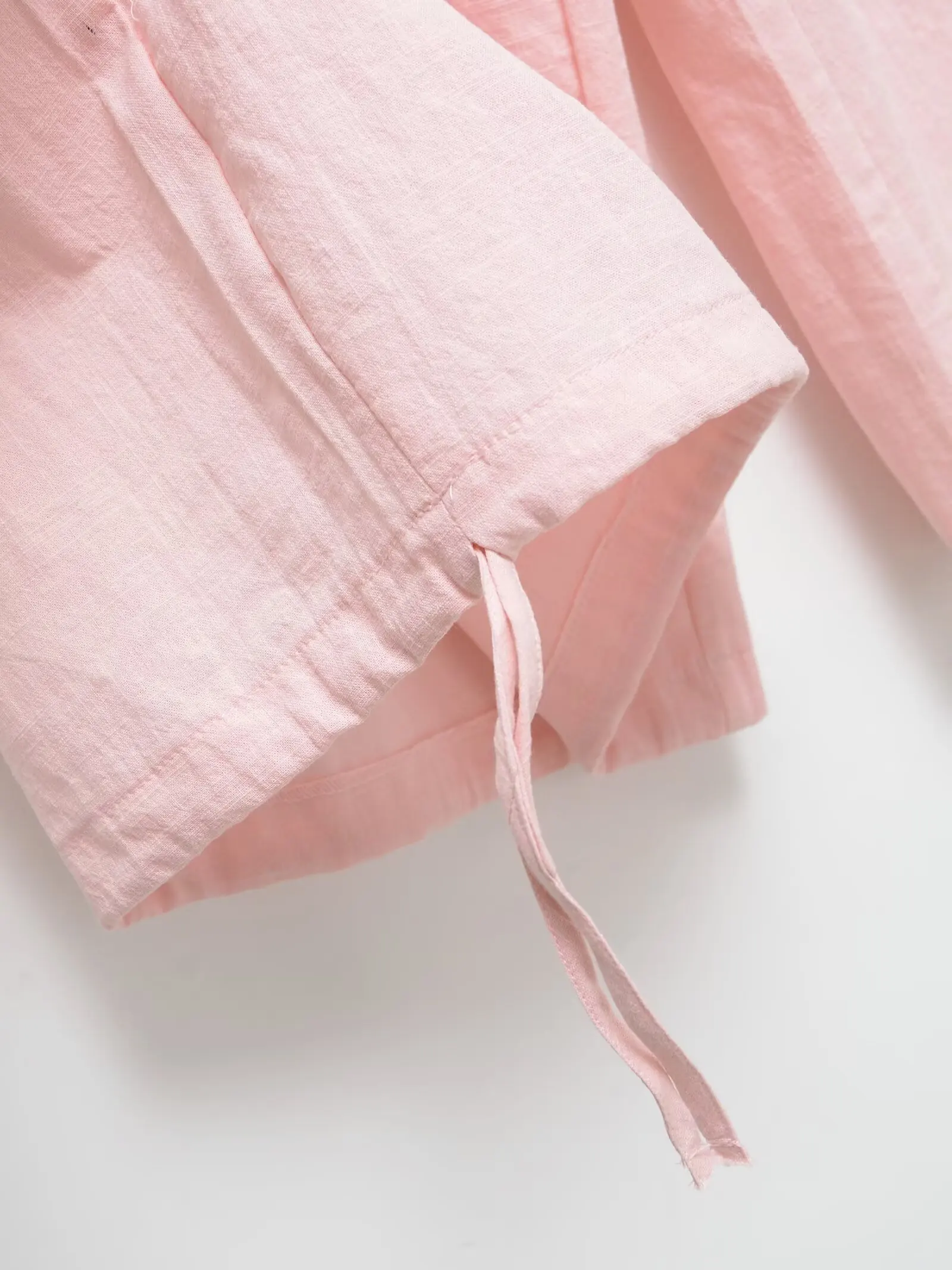 Nlzgmsj 2026 Sommer Damen Freizeit-Set in Pink mit O-Ausschnitt und Fledermausärmeln, modische gesmokte Taille, weite Haremshose, Alltags-Outfit – Detail 11