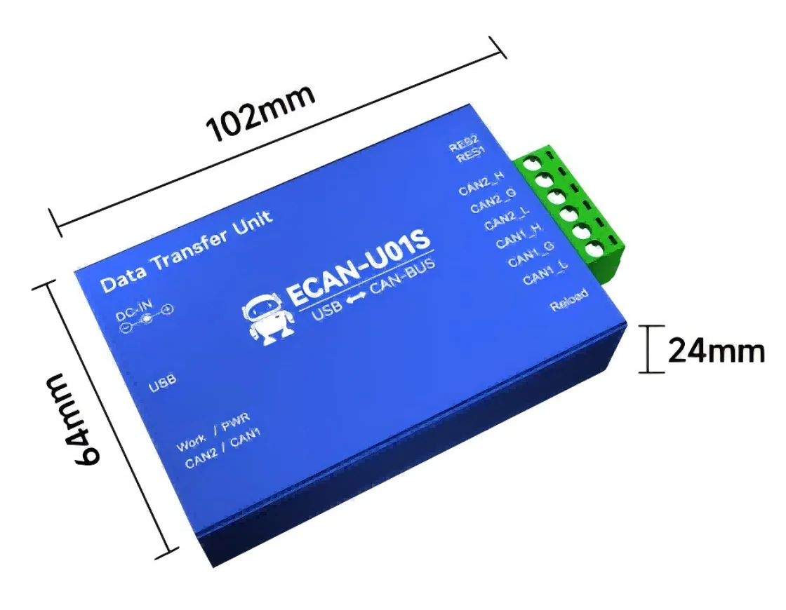 CAN to USB Converter CAN2.0 Debugger Bus Analyzer XHCIOT ECAN-U01S CAN-BUS Bidirectional 2-Way Transceiver Portable Relay