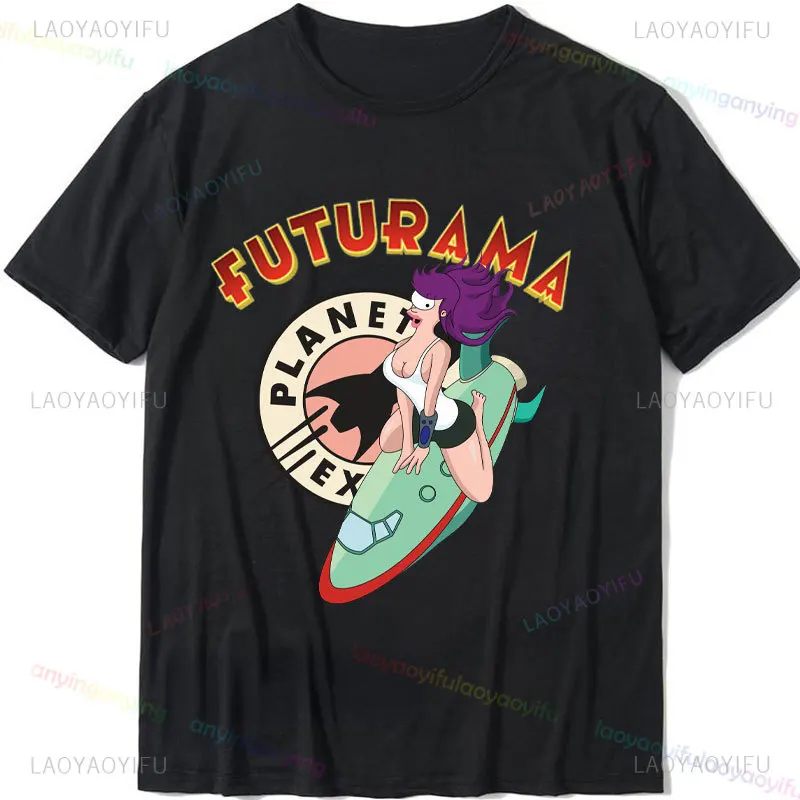 Y2k New Cartoon -Futuramas- Pure Cotton Kawaii Graphic Pattern Clothes Amazing Short Sleeve Round Neck Tees Mens Womens T-Shirt