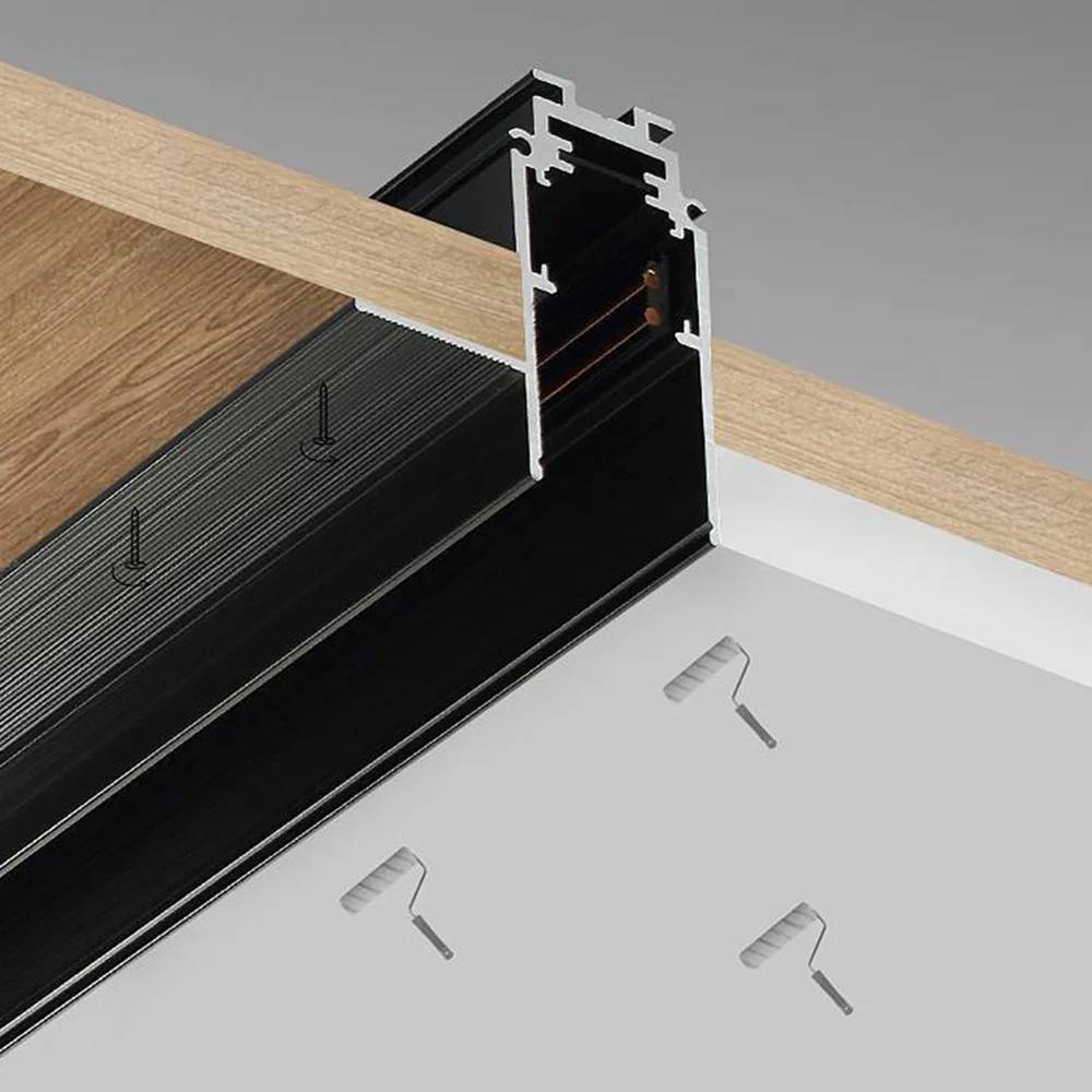 Modern Recessed Magnetic Track Light Design LED Light Track Corner Connector Magnetic Track Ceiling System Indoor Track Strip